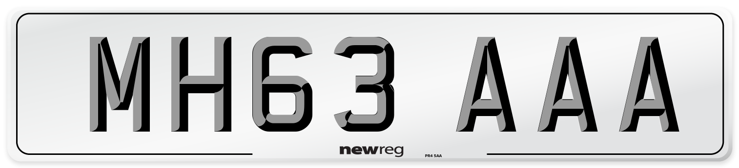MH63 AAA Number Plate from New Reg
